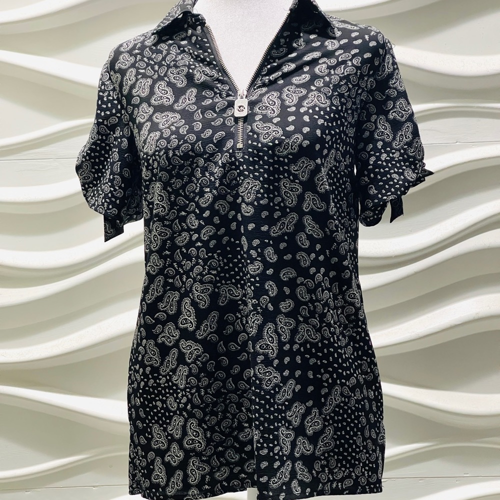 MK Blouse with sleeve tie